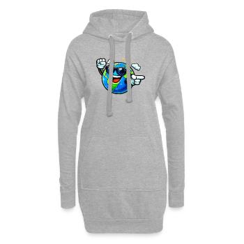 Terre ensoleillée avec lunettes de soleil - Sweat-shirt à capuche long Femme - gris chiné - Devant