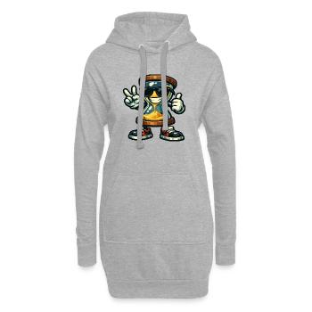 Ambiance sablier avec lunettes de soleil - Sweat-shirt à capuche long Femme - gris chiné - Devant