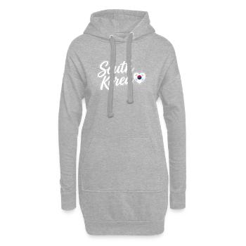 Scénario sud-coréen avec amour de cœur de drapeau - Sweat-shirt à capuche long Femme - gris chiné - Devant