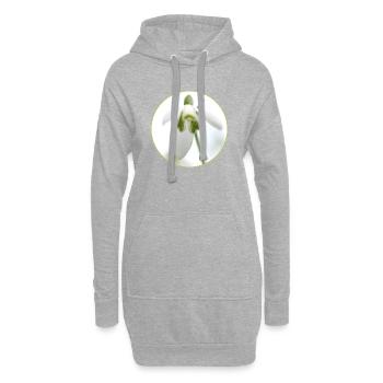 Source de la Fleur de Perce-Neige - Sweat-shirt à capuche long Femme - gris chiné - Devant