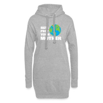 Respect Your Mother Earth Typography Design - Hoodie-Kleid - Grau meliert - Vorne