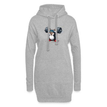 Taupe en haltérophilie - Sweat-shirt à capuche long Femme - gris chiné - Devant