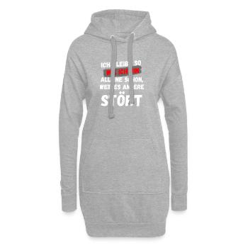 ICH BIN WIE ICH BIN, AUTHENTIZITÄT LUSTIGER SPRUCH - Hoodie-Kleid - Grau meliert - Vorne
