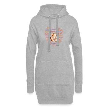Ziegen Mama Herz – Muttertag Geschenk Ziege - Hoodie-Kleid - Grau meliert - Vorne