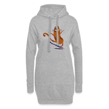 Skateboard pour chat - Sweat-shirt à capuche long Femme - gris chiné - Devant