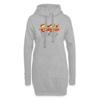Fleur - Sweat-shirt à capuche long Femme - gris chiné - Devant