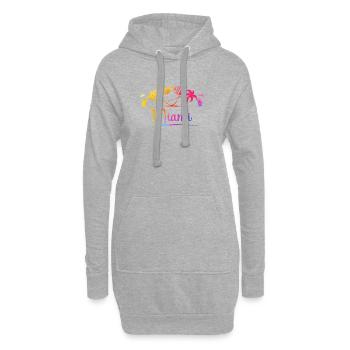 Design arc-en-ciel de palmiers de Miami Beach - Sweat-shirt à capuche long Femme - gris chiné - Devant