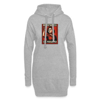 Dennoch Sie Hielt Durch Poster - Hoodie-Kleid - Grau meliert - Vorne