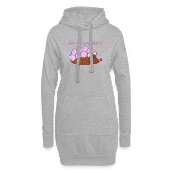 Der Mettigel: Feinstes Mett! (Nr.2) - Hoodie-Kleid - Grau meliert - Vorne
