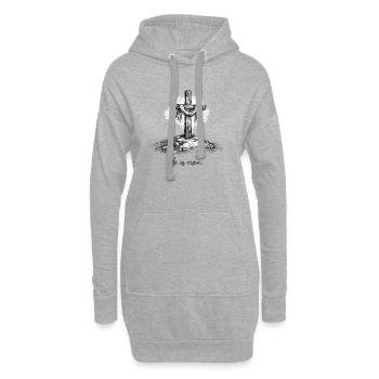 Kruzifix He is Risen Ostern Jesus - Hoodie-Kleid - Grau meliert - Vorne