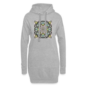 Mandala du printemps - Sweat-shirt à capuche long Femme - gris chiné - Devant