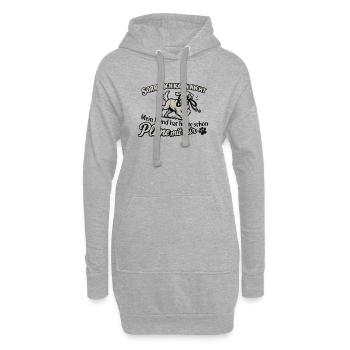 Sorry, ich kann nicht – Hund hat Pläne - Hoodie-Kleid - Grau meliert - Vorne