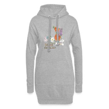 Blumenstrauß Danke - Hoodie-Kleid - Grau meliert - Vorne