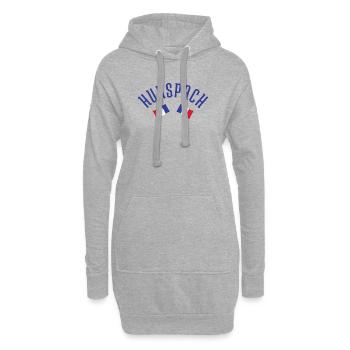 Gewölbtes HUNSPACH mit gekreuzten französischen Flaggen - Hoodie-Kleid - Grau meliert - Vorne