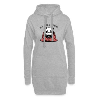 Panda Kuscheltraum unter Decke - Hoodie-Kleid - Grau meliert - Vorne