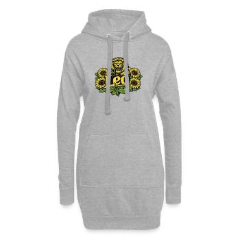 Blason du Tournesol du Lion - Sweat-shirt à capuche long Femme - gris chiné - Devant