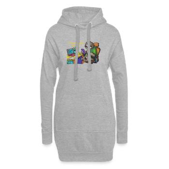 Fleißiges Faultier Büroalltag: Wartezeit... - Hoodie-Kleid - Grau meliert - Vorne