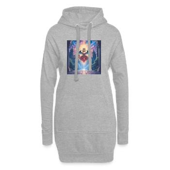 Reine Ailée dans le Portail Céleste - Sweat-shirt à capuche long Femme - gris chiné - Devant