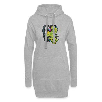 Caméléon Gamer Gaming Chair E-sport Mascotte - Hoodie-Kleid - Grau meliert - Vorne