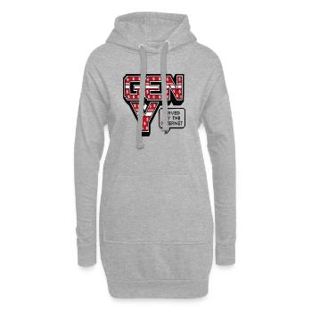 Generation Y, gen Y , Millennials Shirt, Hoodie - Hoodie-Kleid - Grau meliert - Vorne