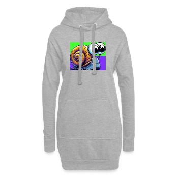 Escargot - Sweat-shirt à capuche long Femme - gris chiné - Devant
