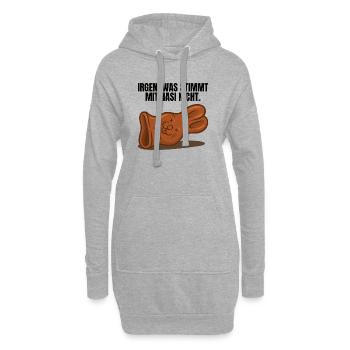Hasi Ostern Schokohase lustig - Hoodie-Kleid - Grau meliert - Vorne