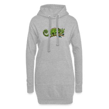 Paix Caméléon - Sweat-shirt à capuche long Femme - gris chiné - Devant
