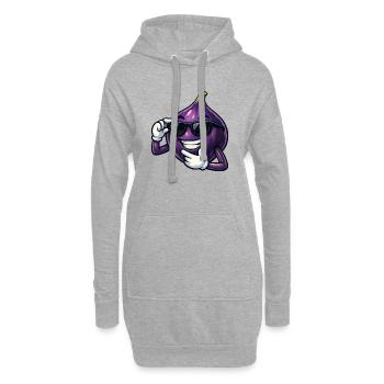 Dessin animé Fig Cool Fruit Summer Fruit - Sweat-shirt à capuche long Femme - gris chiné - Devant