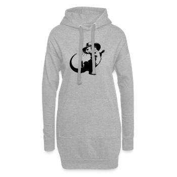 Loutre drôle avec motif de dessin animé chapeau - Sweat-shirt à capuche long Femme - gris chiné - Devant