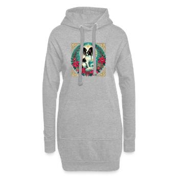 Papillon Halo Cercle de Noël - Sweat-shirt à capuche long Femme - gris chiné - Devant
