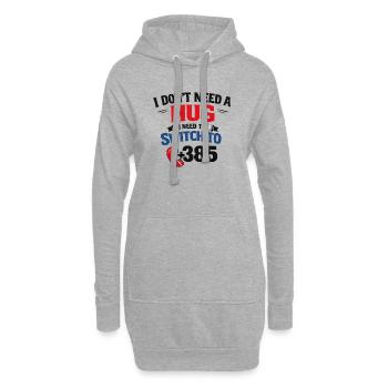 Kein Umarmung, Ruf Nummer 385 - Hoodie-Kleid - Grau meliert - Vorne