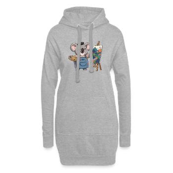Koala Maler: Bunte Berglandschaft - Hoodie-Kleid - Grau meliert - Vorne