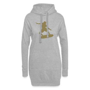Silhouette de surfeur Surf Minimaliste - Sweat-shirt à capuche long Femme - gris chiné - Devant