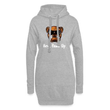 Cooler Bulldog Hey Paws Up Sonnenbrille Hundekunst - Hoodie-Kleid - Grau meliert - Vorne