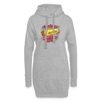 Butter Girl Retro Pop-Art-Illustration - Hoodie-Kleid - Grau meliert - Vorne