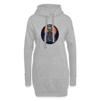 Halloween - Zombie - Horror - Hexe - Hoodie-Kleid - Grau meliert - Vorne