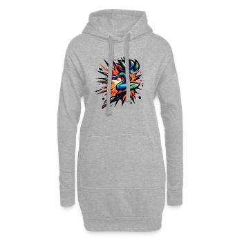 Sprinteur néon coloré - Sweat-shirt à capuche long Femme - gris chiné - Devant