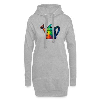 Low-Poly-Geometric Design Gießkanne - Hoodie-Kleid - Grau meliert - Vorne