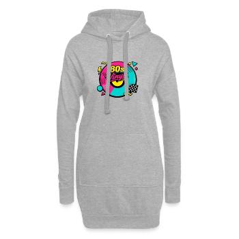 Renaissance du néon vinyle des années 80 - Sweat-shirt à capuche long Femme - gris chiné - Devant