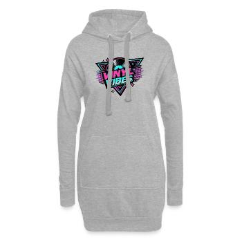 Vinyl Vibes Neon Retro - Sweat-shirt à capuche long Femme - gris chiné - Devant