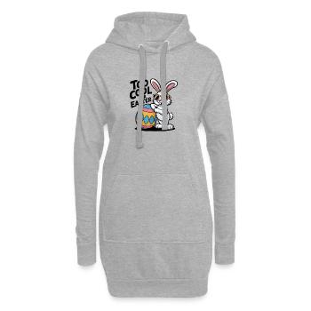 Lapin de Pâques avec lunettes de soleil et œuf - Sweat-shirt à capuche long Femme - gris chiné - Devant