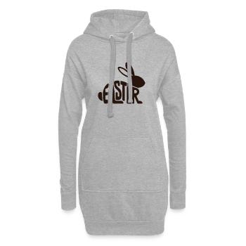 Forme faute de frappe du lapin de Pâques - Sweat-shirt à capuche long Femme - gris chiné - Devant