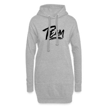 Équipe - Sweat-shirt à capuche long Femme - gris chiné - Devant