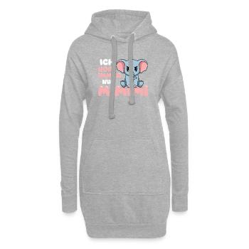 Ich Höre Immer Nur Ein Mimimi Elefant - Hoodie-Kleid - Grau meliert - Vorne