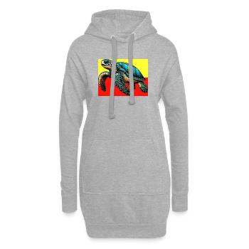 Schildkröte - Hoodie-Kleid - Grau meliert - Vorne
