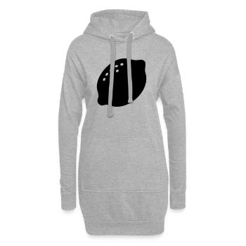 Silhouette citron – Design agrume frais - Sweat-shirt à capuche long Femme - gris chiné - Devant