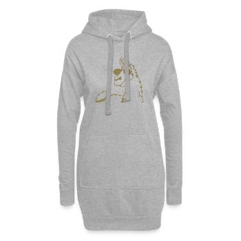 Silhouette de lunettes de soleil Cool Llama Alpaga - Sweat-shirt à capuche long Femme - gris chiné - Devant