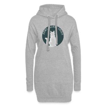 Aucun fluff donné – Chat par derrière avec de l’attitude - Sweat-shirt à capuche long Femme - gris chiné - Devant
