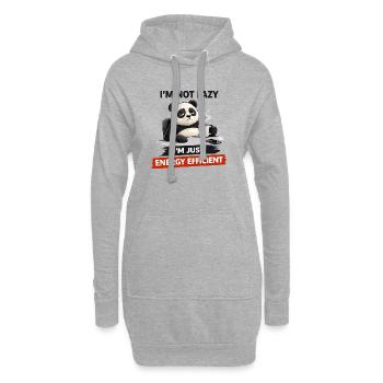 Energieeffizienter Panda Brew - Hoodie-Kleid - Grau meliert - Vorne