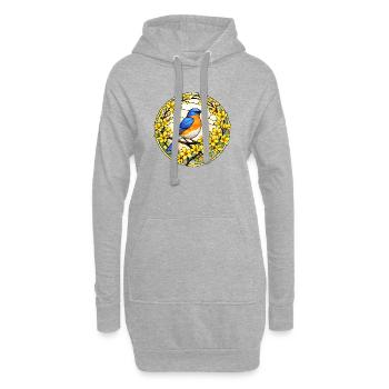 Chemise d’amoureux des oiseaux Bluebird Fleurs Nature - Sweat-shirt à capuche long Femme - gris chiné - Devant
